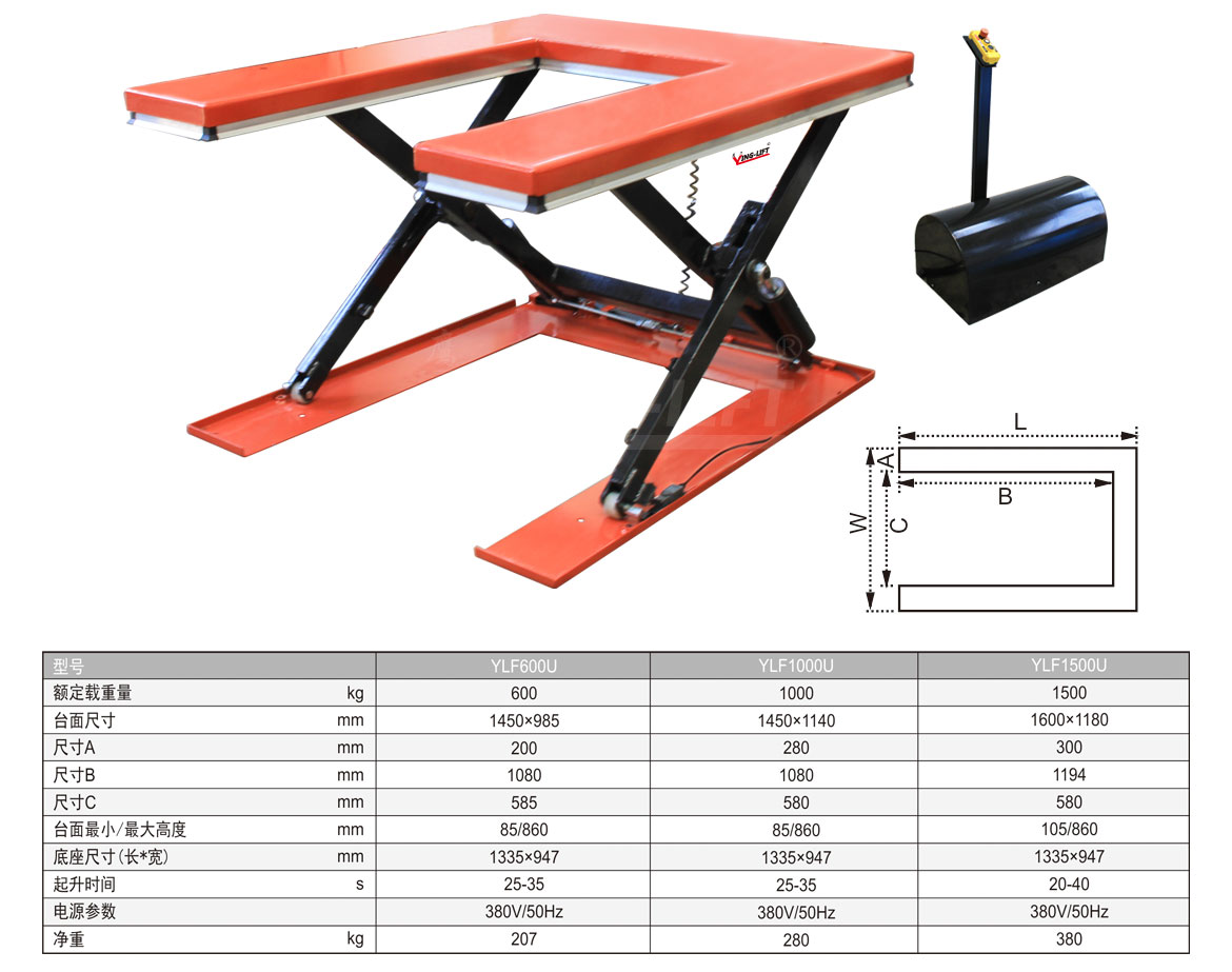 U型電動升降平臺